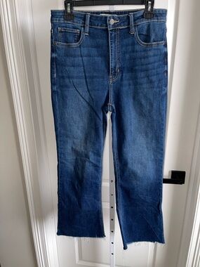 Harper Heritage High Rise Kick Crop Jeans Raw Hem Size 29 Y2K